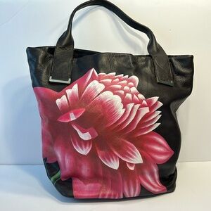 Elliot Luca Intreccio Leather Tote bag 
Exotic floral Multi brown 17x15x7
